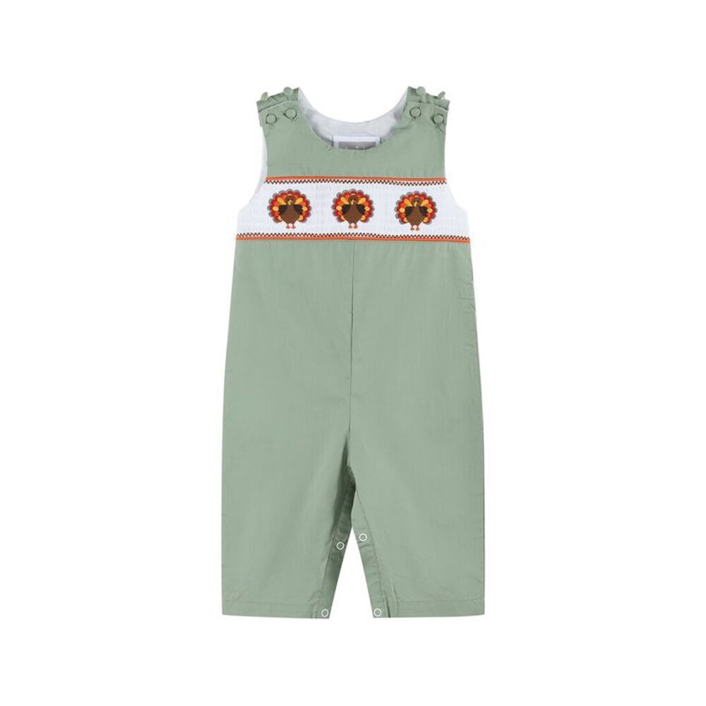 Lil Cactus Turkey Smocked Overall